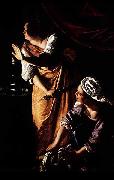 Artemisia gentileschi Judith and Her Maidservant with the Head of Holofernes, oil painting on canvas